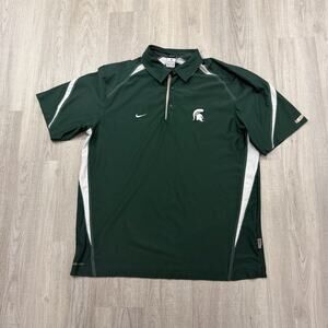 Nike Michigan State Spartans Polo Shirt Men's XL Dri-Fit NCAA College NCAA MSU